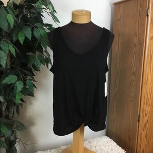 So XL black double v neck tank top (knotted front can be undone)